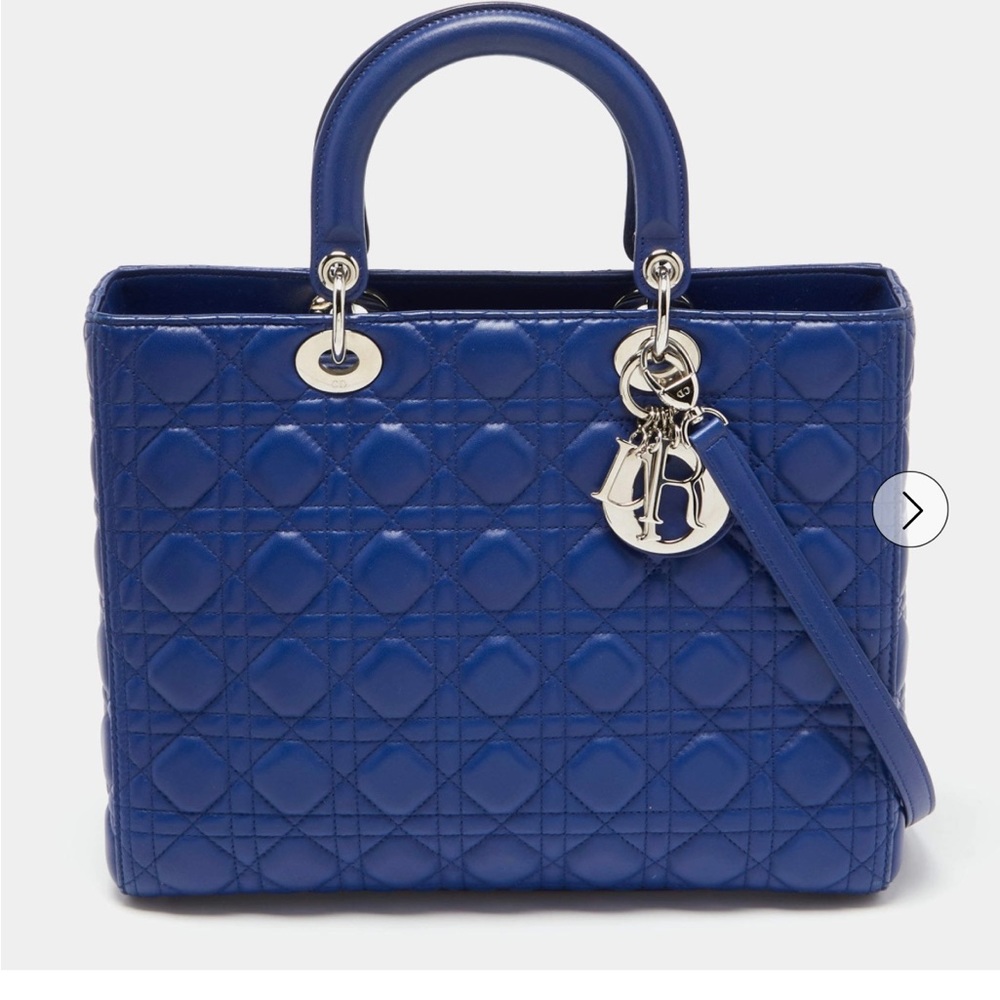 Christian Dior Blue Leather Purse